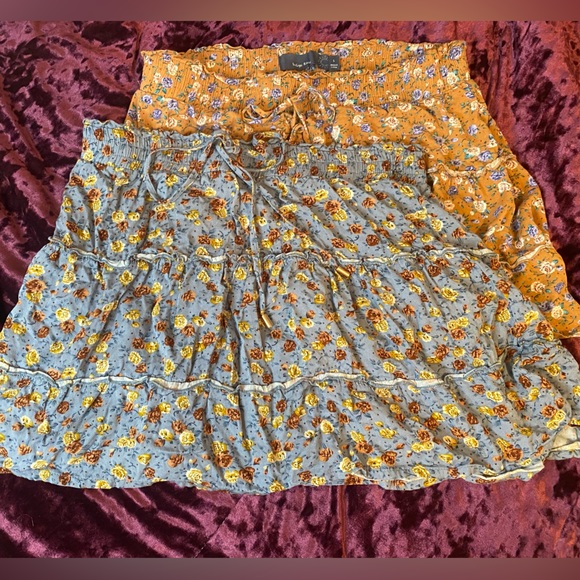 two skirts brown and blue cute for summer and fall - Picture 2 of 2